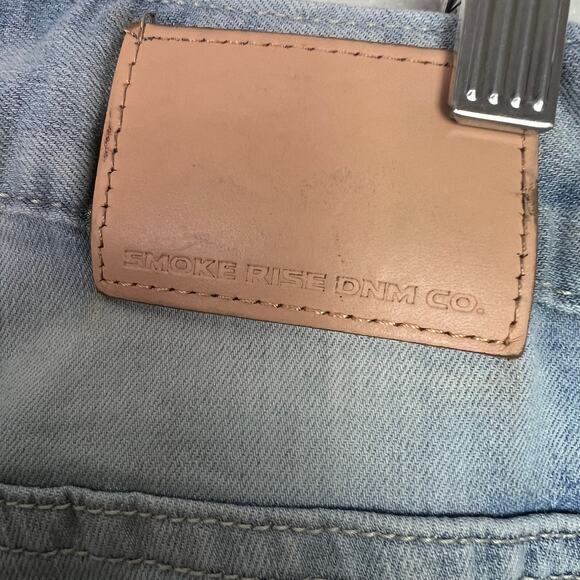 Smoke Rise Jeans Mens Size 38x32 Distressed Ripped Light Wash Slim Fit Denim - Picture 11 of 13